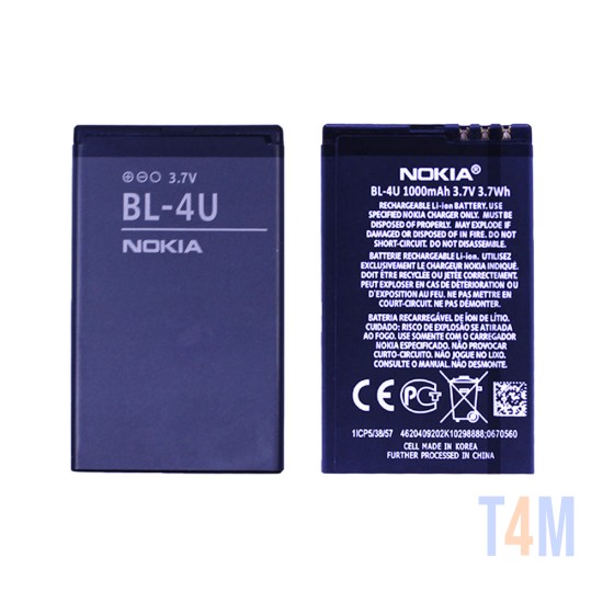 Bateria BL-4U para Nokia 3120C/5330 XM/5530 XM/5530 XM Illuvial/5730 XM/6216C/6600IS/6600S/8800 Arte/8800 Carbon 1000mAh